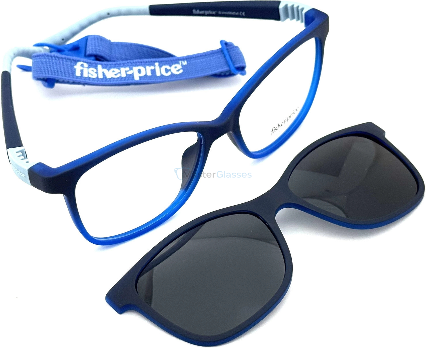 Детская оправа с солнцезащитным клипоном Fisher-Price FPCL008 NAVY 52-17-130