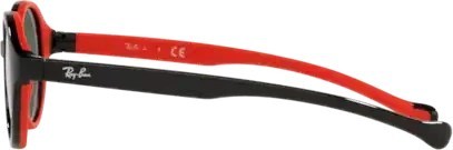 Детские солнцезащитные очки Ray-Ban RJ9075S 710071 Black On Rubber Red