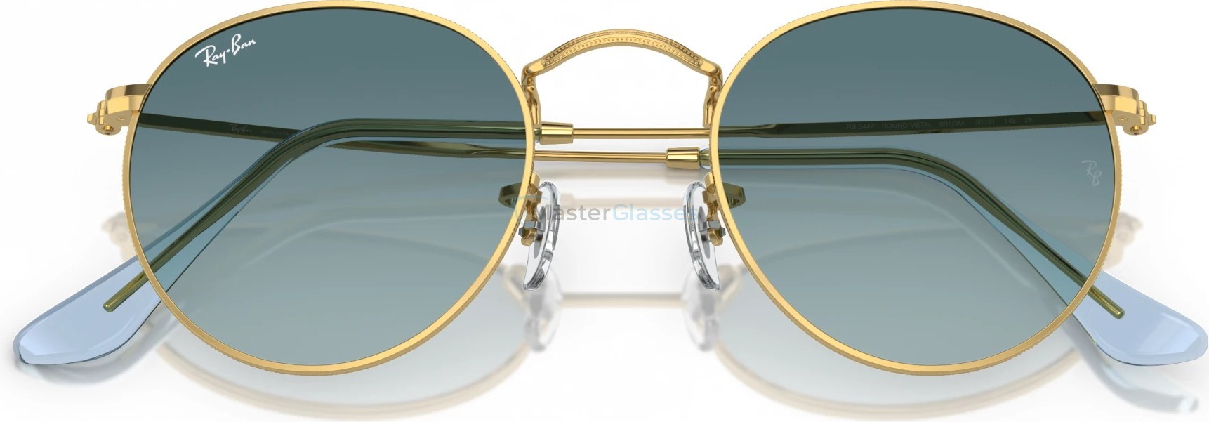Солнцезащитные очки Ray-Ban ROUND METAL RB3447 001/3M Gold