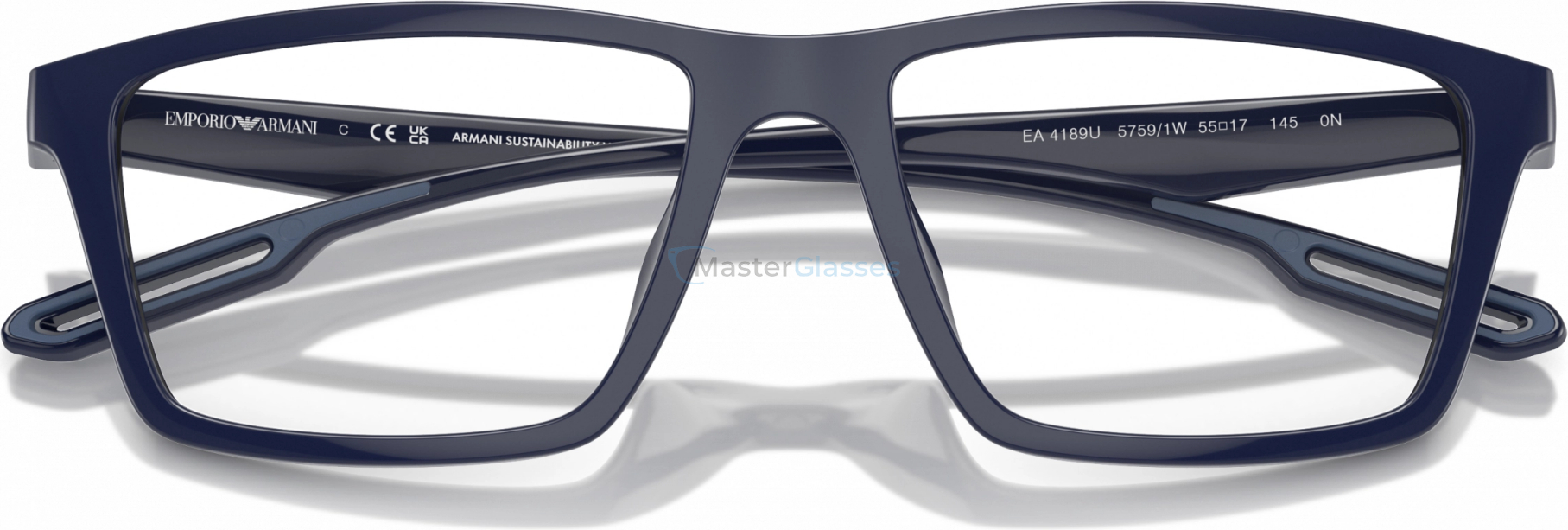 Оправа с двумя складными солнцезащитными клипонами Emporio Armani EA4189U 57591W Blue