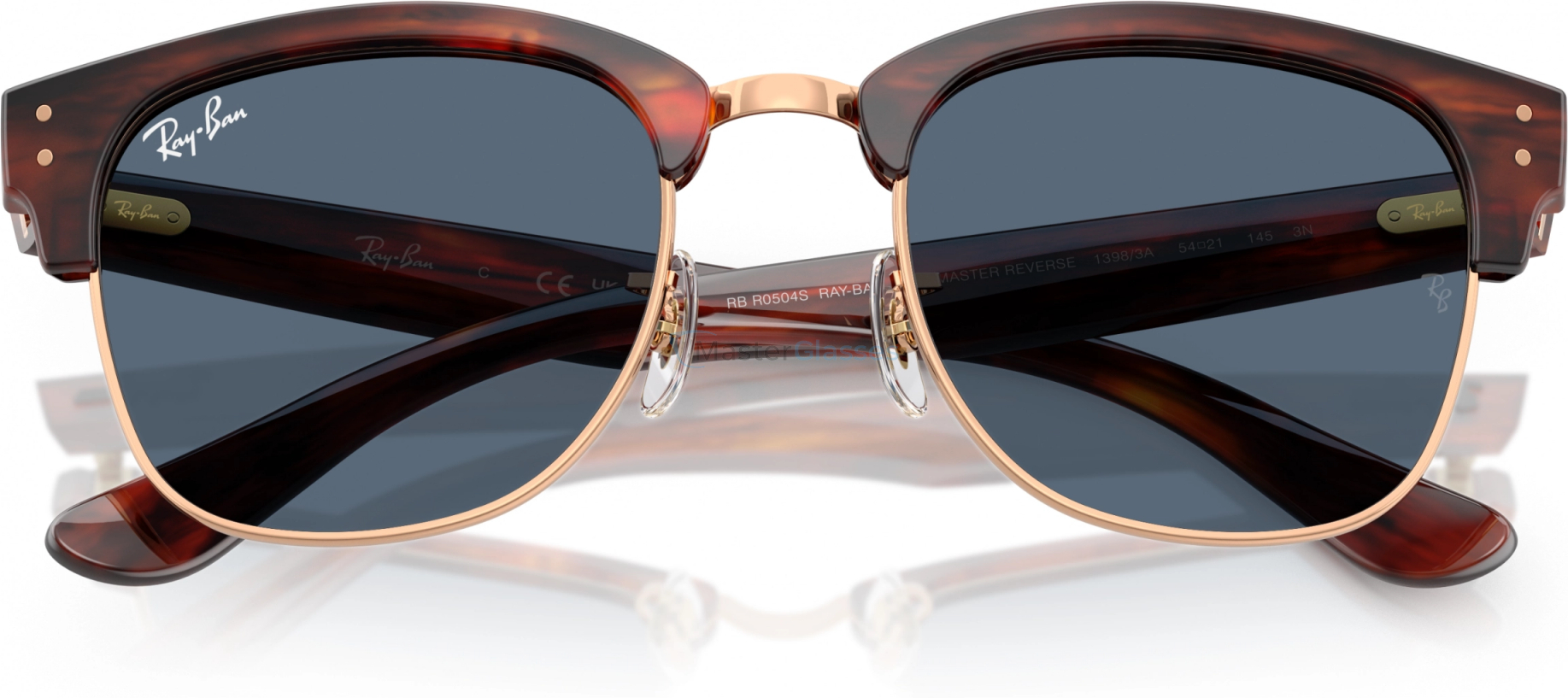 Солнцезащитные очки Ray-Ban CLUBMASTER REVERSE RBR0504S 13983A Gold