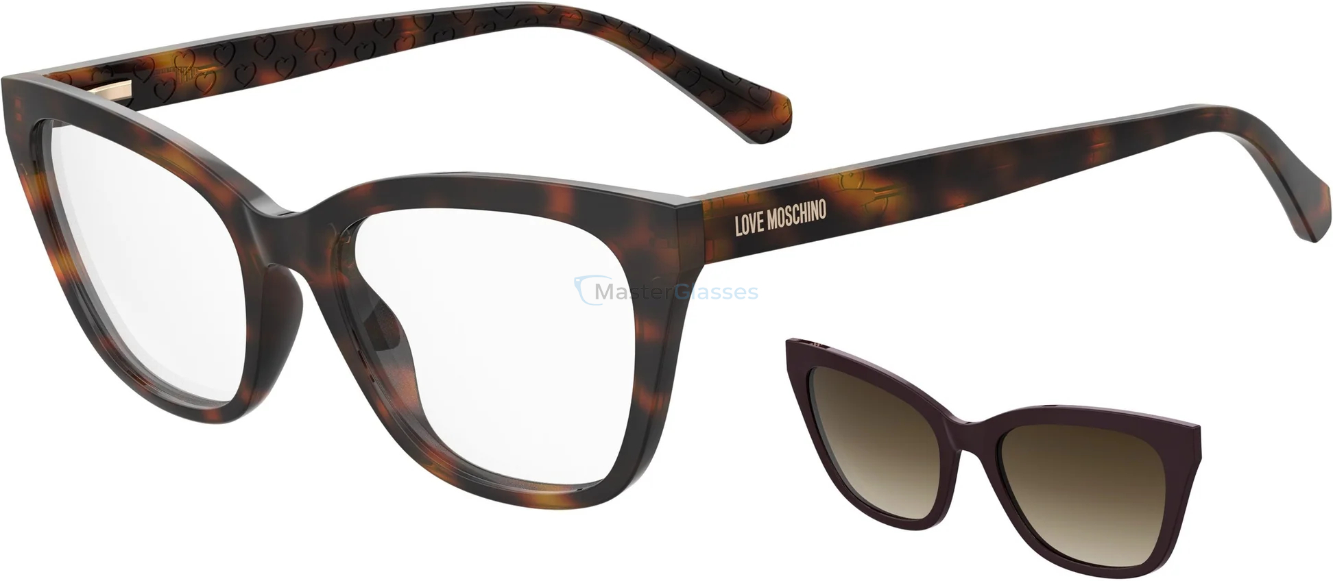 Оправа с солнцезащитным клипоном Moschino Love MOL071/CS MFX Havana Plum