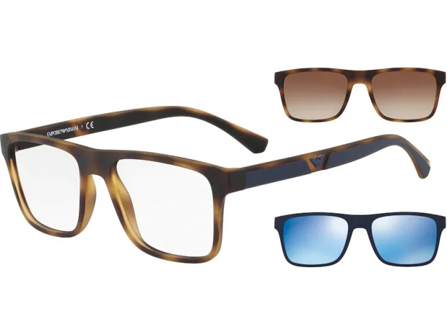 с солнцезащитными клипонами Emporio Armani EA4115 50891W Matte Havana